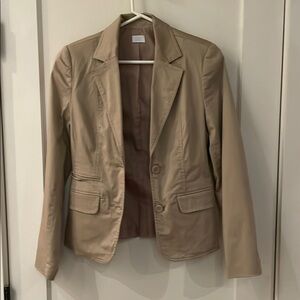 Cream Tailored Blazer Notched Lapels